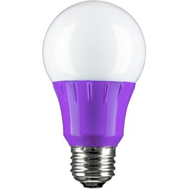 Diodesy- Pack of 3 A19/3W/PR/LED/3PK LED Purple Light Bulb, A19 Colored Light Bulb for Party Decoration, Porch, Home Lighting, Holiday Lighting, Decorative Illumination, 3W, E26 Medium Base, UL Listed
