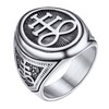 Leviathan Cross Stainless Big Ring For Men Size 14 Satanic