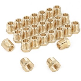 LTWFITTING No Lead Brass Hex Pipe Bushing Reducer Fittings 1/4" Male x 1/8" Female NPT (Pack of 25)