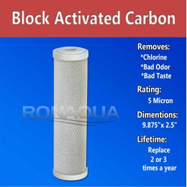 Carbon Block CTO Water Filter Cartridges for Ro Reverse Osmosis System, 3 Pack