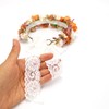 PoshMyra Burnt Orange Flower Crown for Women Wedding Autumn Floral