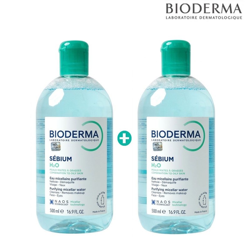 바이오더마 Bioderma Sebium H2O 500ml+500ml/Oily Skin Cleansing
