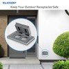 ELEGRP Horizontal Outdoor Cover for Duplex Receptacles, 2-Hole Weatherproof Wall