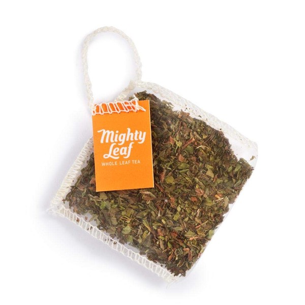 Mighty Leaf Té Organic Mint Mélange, 15 bolsitas / Hojas Enteras de Menta Orgánica Marroquí