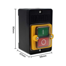 Set of 2 Machine Switch Push Button AC220V / 380V 10A On/Off Push Button Switch Plastic Safety Switch with Waterproof Dustproof Box for Grinding Machine Textile Machine