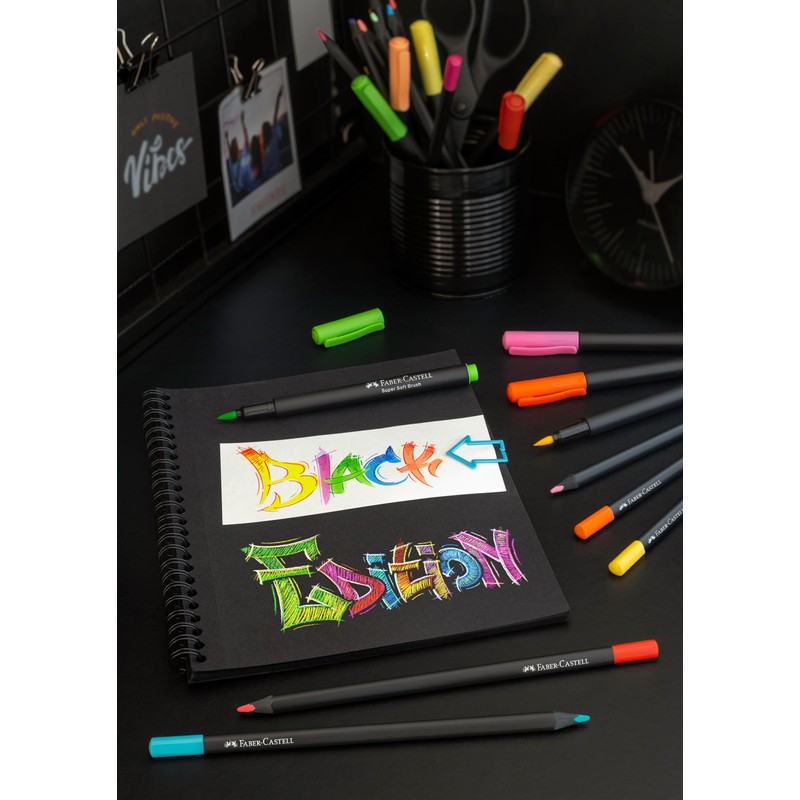 Faber-Castell Brush Pen Set Black Edition with 20 Bright Colours