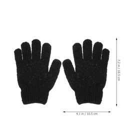 Guantes de Ducha Exfoliantes Negros de Poliéster, 4 Pares