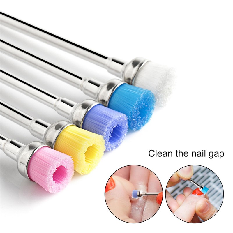Acycoin2A 5PCS Nail Drill Bit Cleaning Brushes for Nail Electric