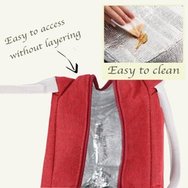 Insulated Lunch Bag Meal Prep Waterproof Thermal Bag Lunch Tote Bags Cooler Bag for Work Picnic or Travel (Red, 22 * 14 * 17cm)