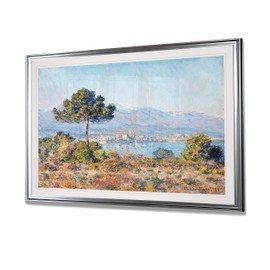 Monet Wall Art Collection View of Antibes from The Notre by Claude Monet Fine Giclee Prints Wall Art in Premium Quality Ready to Hang, 24X34 Framed, Silver Frame