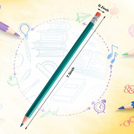 24 Pieces Checking Pencils Green Pencils Erasable Pre-Sharpened #2 HB with Erasable Tops for Checking Map Coloring Tests Grading (Green)