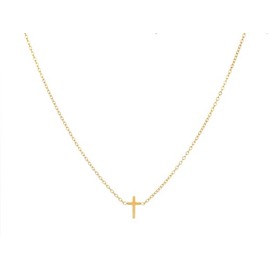 Cross Necklace for Women，Small Cross Necklace Tiny Cross Pendant Choker Necklaces Simple Gold Cross Necklaces for Women Cute Aesthetic Necklaces Dainty Jewelry for Women Girls (Golden, One size)