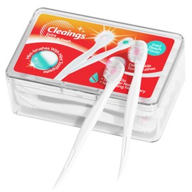 Mini Brushes-Disposable Toothbrushes with Cleaning Beads Toothpaste and Pick for Work or Travel, 24 Count-Iced Peach Flavor（Pack of 1）