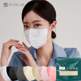 KF94 IndiAir YourFit Bird-Beak Colored Mask Eco Pack - 25 Count / 7 Colors / 4 Sizes YourFit Small/Black 25 Pcs 2ea