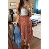 MEROKEETY Women's Boho Leopard Print Skirt Pleated A-Line Swing Midi