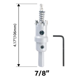 Wind Speed Carbide Hole Saw 7/8" (22mm) – 15mm Cutting Depth TCT Cutter with Pilot Drill Bit for Stainless Steel, Iron, Aluminum – Heavy Duty Hole Cutter for DIY Projects & Home Improvement