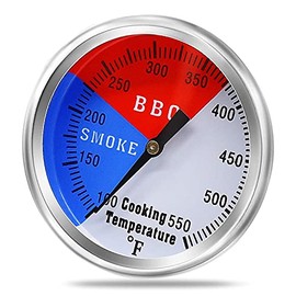 Hiorucet 2 Inch BBQ Grill Thermometer Temperature Gauge Smoker Thermometer Charcoal Grill Pit Heat Indicator for Meat Cooking Beef Pork Lamb, Stainless Steel Smoker Temperature Gauge.