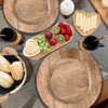 Lightnpro Natural Wood Dinner Plates for Eating Wooden Round Charcuterie