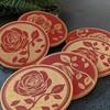 Mango Steam Set of Six Rose Decorative Coasters For Drinks