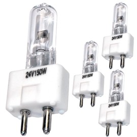 HQRP 4-Pack Halogen Bulb 24V 150W GY9.5 Compatible with Eureka Linear II Automatic/IV Automatic/MC-150 Manual/MC-150-C Manual