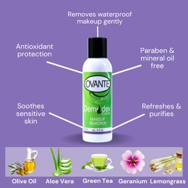Ovante Demodex Mite Eliminating Face Wash & Make Up Remover With Tea Tree Oil For Human With Demodex Mite, Rosacea, Blepharitis, Itchy Eyelids & Lashes - 4.0 oz
