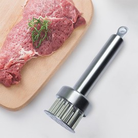 EnMart Meat Tenderiser Stainless Steel Ultra Sharp Needles, Kitchen Gadgets Meat Tenderiser Round Shape for Cooking, Tenderising Beef, Grill, Marinade, Steak, Poultry (24 Steel Needles)