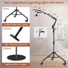 Overhead Phone Tripod for Cooking Videos with Casters, Ring Light
