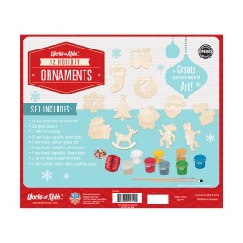 Masterpieces Puzzles Works of Ahhh... Wood Painting Kit - 12 Holiday Ornaments