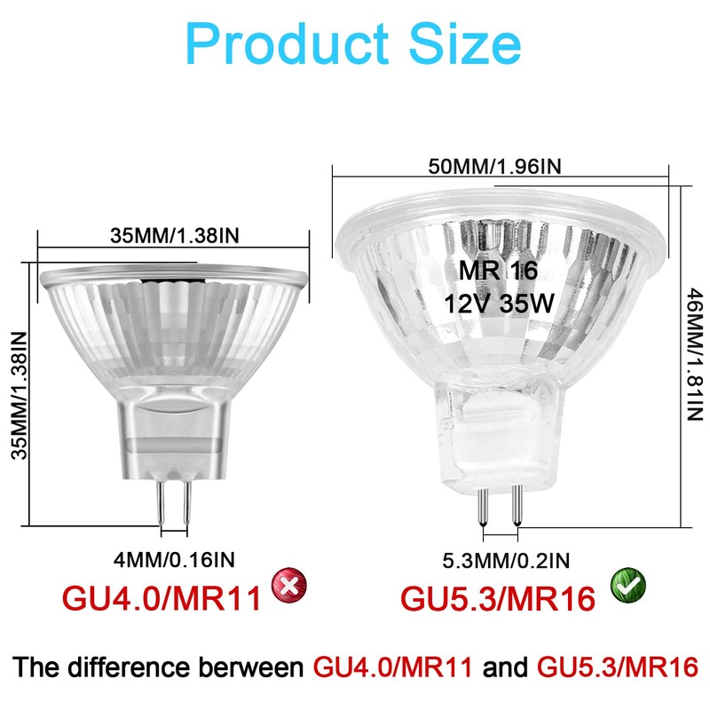 MR16 Halogen Bulb 35W Dimmable 12V GU5.3 Bi-pin Base Spotlight
