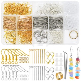HavaCue 1350 PCS Earring Making Kit, 925 Earring Making Supplies, Earring Findings for Jewellery Making,Hypoallergenic Earring Making Set,Earring Posts for Jewellery Making