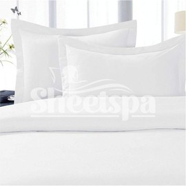 SHEETSPA 1000 Thread Count 100% Long Staple Egyptian Cotton 2 Piece Oxford King Pillow Shams Premium White King Size 50cm x 90cm + 5cm Hem, Soft 2 Piece Plain White King Pillow Shams in Gift Box