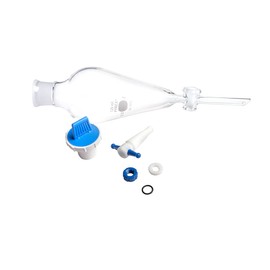 PYREX Pear-Shaped Squibb Separatory Funnel - Borosilicate Glass Funnel with PTFE Product Standard Stopcock & Polyethylene Standard Taper Stopper – Premium Reusable Funnel - PYREX Lab Glassware, 1/Pk
