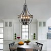 KSRYSZCQ Black Crystal Chandelier 4 Light Farmhouse Dining Room Chandelier