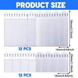 24 Paar (48 Streifen) Klebestreifen zum Aufhängen von Bildern, Klebestreifen mit Haken, wasserfest, ohne Beschädigung, für Montage an Bilderrahmen zum Aufhängen an der Wand (S/L, 2 Größen)