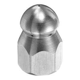 sourcing map Pressure Washer Sewer Nozzle 1/8" NPT Orifice 5000 PSI Stainless Steel Drain Blaster Rotating Button Nose Fixed Cleaning Water Hose Jet for Drain Cleaning Hose