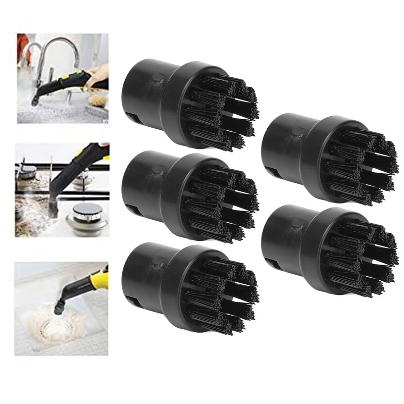 5-Piece Set Steam Cleaner Cleaning Brushes, Black Steam Mop Brush