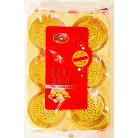 Mini Moon Cakes, Red Bean Flavored, With Peanut Oil,Traditional Chinese Style,(6 Pieces per Pack, 6.3 Oz),4 Pack