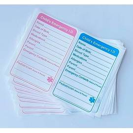 2.5x4 inch 20PCS Infant in Case of Emergency Stickers Child Emergency Contact Car Seat Safety Alert Attachment Stickers