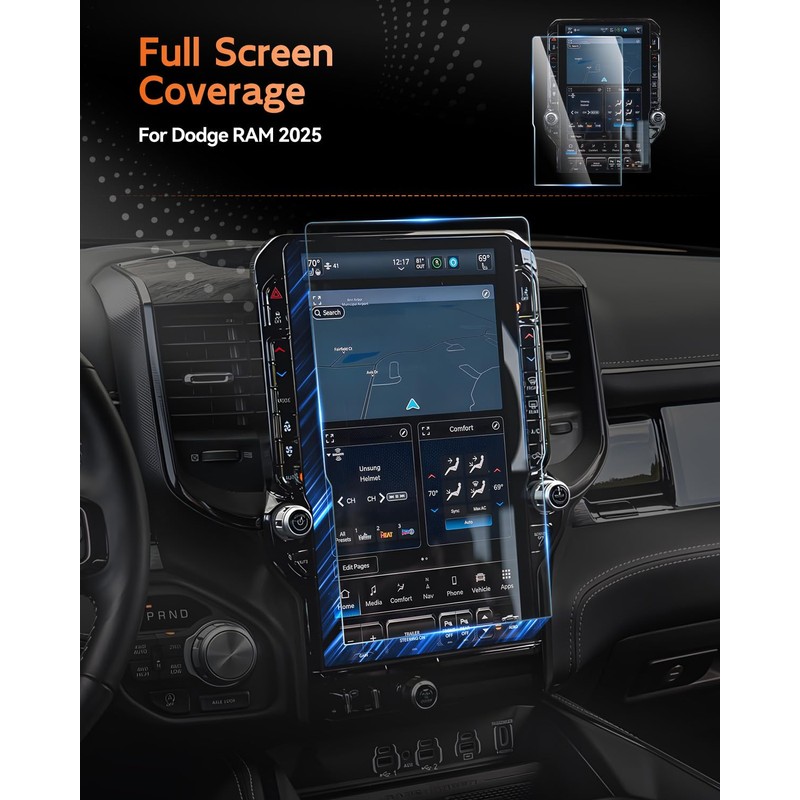 CDEFG For 2025 2026 Dodge RAM 1500 Screen Protector -
