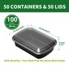 APSIC Meal Prep Containers, 50 Pack 38oz (100-Piece) Disposable Take