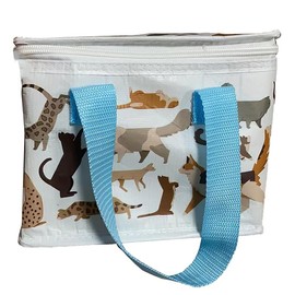 Puckator RPET Cool Bag Lunch Bag Feline Fine Cat Themed - Made from Recycled Plastic Bottle - Insulated Lunch Bag for Women Men Children - Lunch Box Bag for Work & School - Beach Picnic Accessories