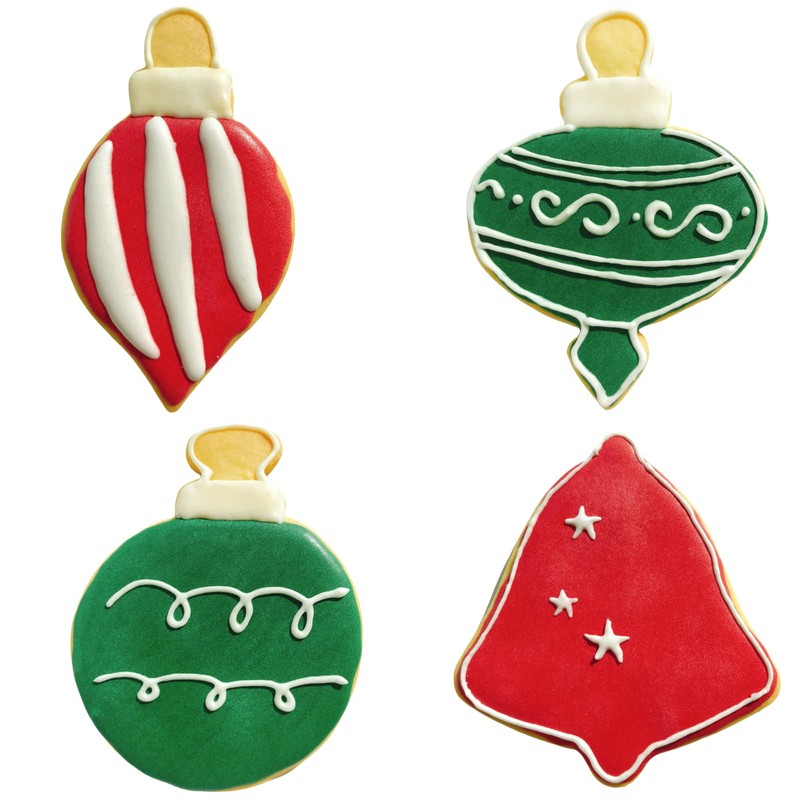 Cookie Cutters 4 PCS, Christmas Ornaments Cookie Cutters, 4'' to