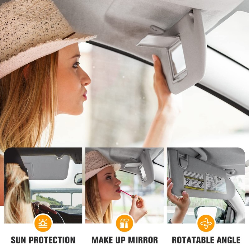 Left & Right Driver Passenger Side Sun Visor for Honda