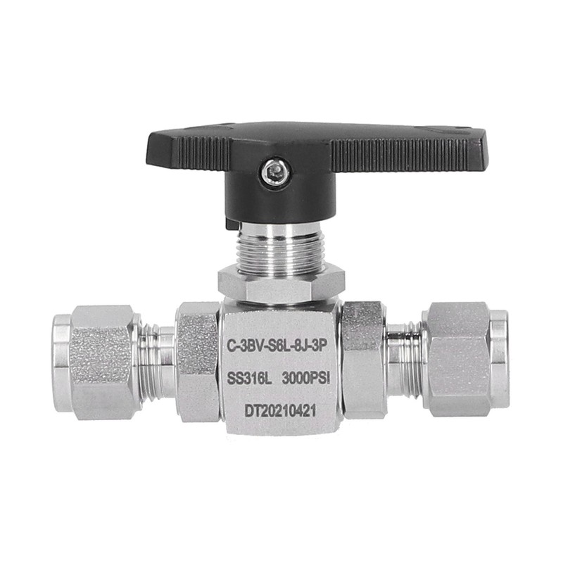Ball Valve Stainless Steel 3Piece Type StraightThrough Ferrule Equipment SS316L