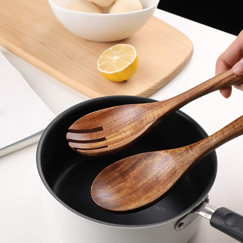 CHEF'S UNIQUE Wooden Spatula Set for Cooking - Acacia Wood