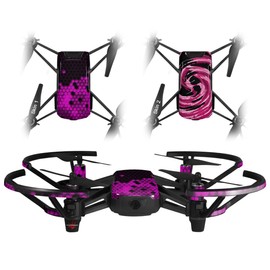 Skin Decal Wrap 2 Pack for DJI Ryze Tello Drone HEX Hot Pink Drone NOT Included