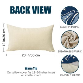 Fahrendom Coastal Lumbar Decorative Rectangle Pillow Cover 12 x 20