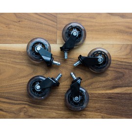 Optimum Orbis Office Chair Caster Wheels Heavy Duty Safe for All Floors Including Hardwood Perfect Replacement for Desk Floor Mat Style 3" (Set of 5)