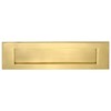 Letter Box Plate Satin Brass, Overall 12" x 4" with
