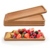 KEJJNYER Set of 4 Acacia Wooden Serving Platters, Rectangular Wooden